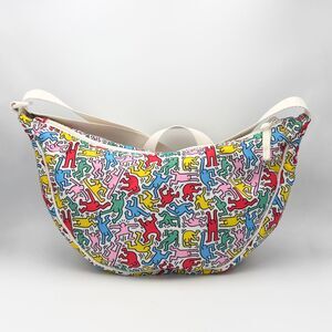 Uniqlo Keith Haring Round Mini Shoulder Bag Crossbody White Multi Art to Wear